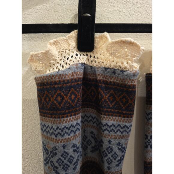 Anthropologie A'reve Winter/Holiday Over The Knee Diamonds And Snowflakes Sz M/L - Picture 3 of 6